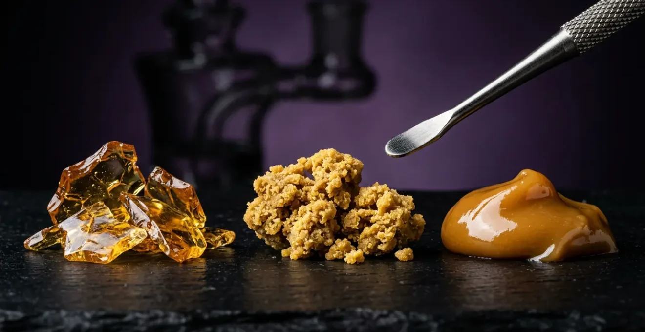 Concentrés de CBD et matériel de vaporisation professionnels avec textures variées