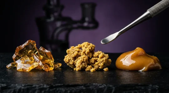 Concentrés de CBD et matériel de vaporisation professionnels avec textures variées