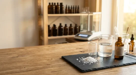 Fabrication artisanale d'e-liquide CBD avec cristaux purs dans un atelier DIY