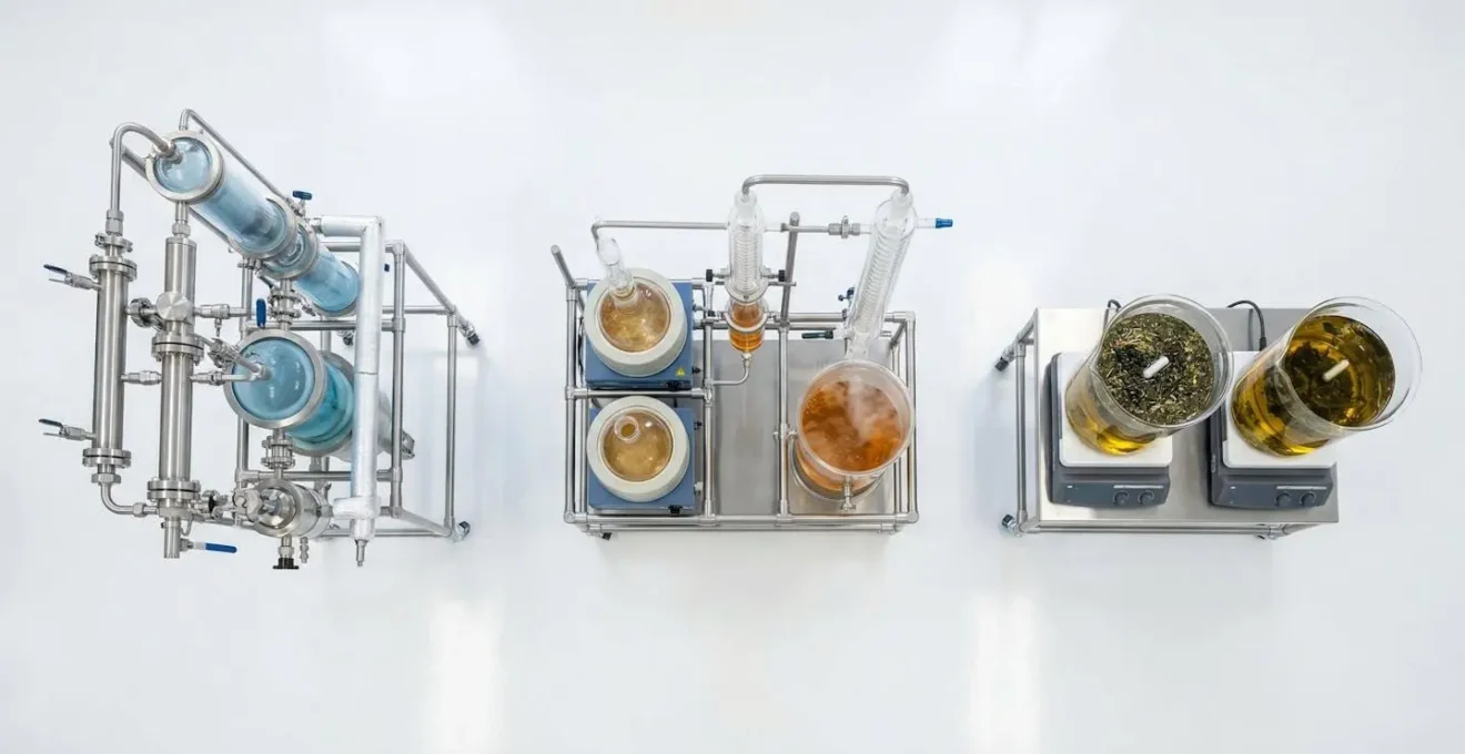 Visualisation microscopique de l'oxydation des cannabinoïdes selon différentes méthodes d'extraction