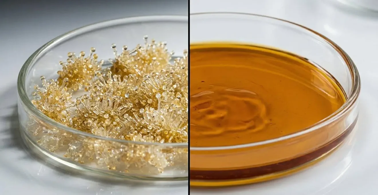 Vue microscopique comparative de trichomes avant et après traitement thermique