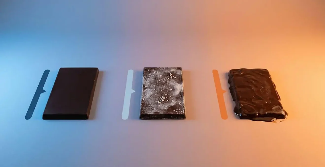 Conservation du chocolat au CBD montrant les effets de température