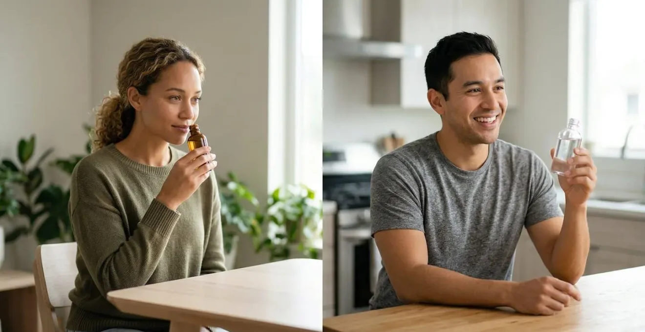 Comparaison visuelle entre extraits naturels et aromatisés de CBD