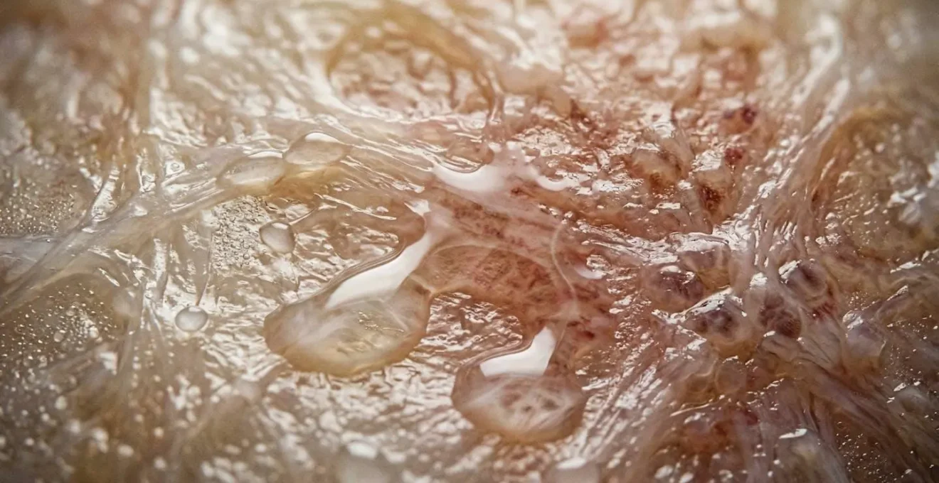 Vue macro d'une articulation avec représentation abstraite de l'action anti-inflammatoire