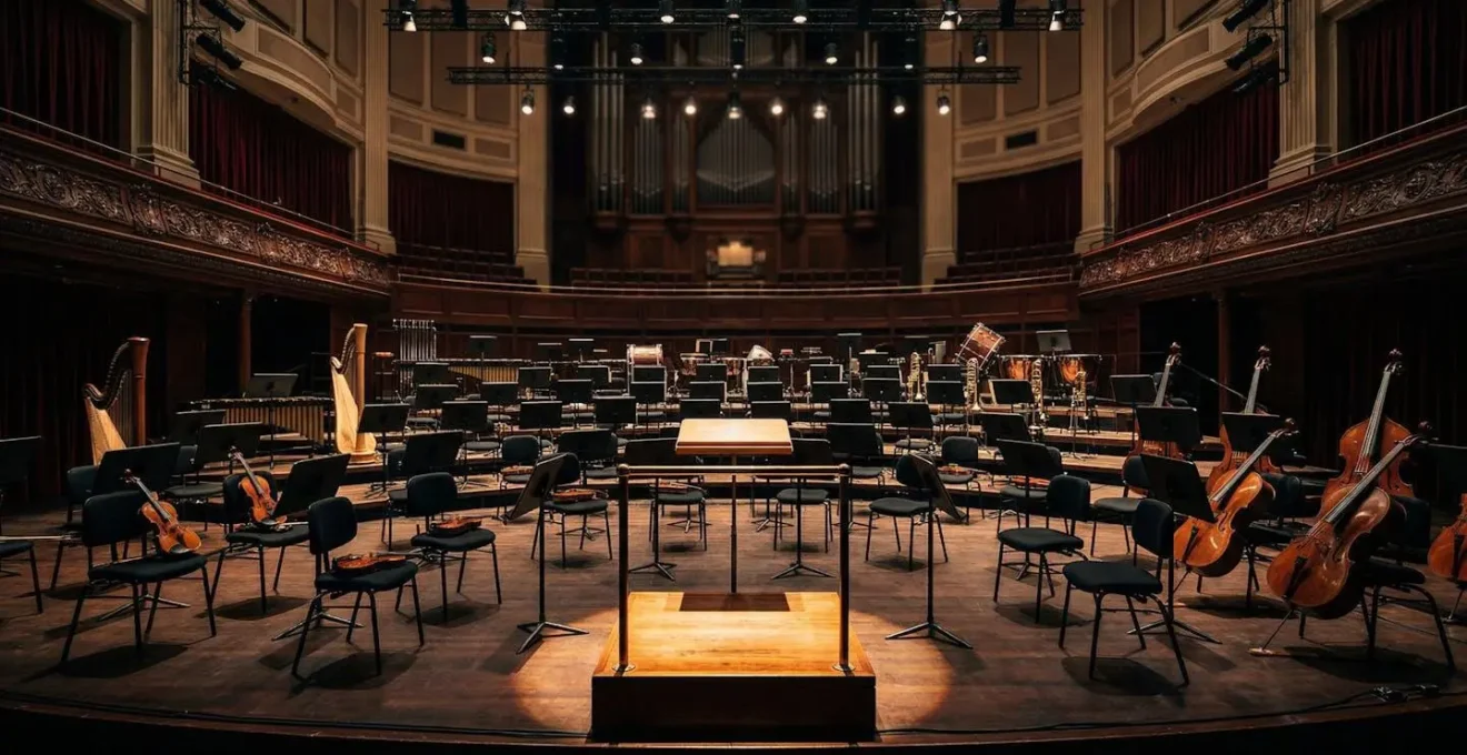 Métaphore visuelle d'un orchestre symphonique représentant la synergie entre CBD et terpènes