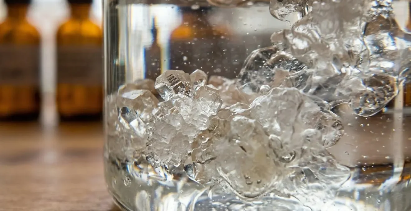 Espace de travail DIY organisé avec minuteur et flacons pour préparation e-liquide CBD